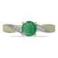 Pozlacený Stříbrný Prsten s Brazilským Smaragdem a Bílým Topazem