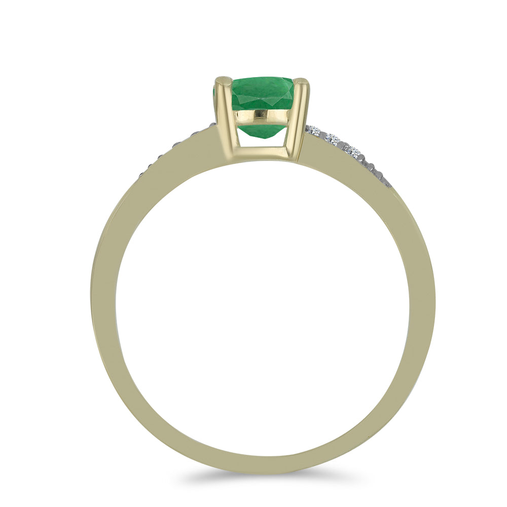 Pozlacený Stříbrný Prsten s Brazilským Smaragdem a Bílým Topazem 2 