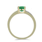 Pozlacený Stříbrný Prsten s Brazilským Smaragdem a Bílým Topazem