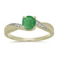 Pozlacený Stříbrný Prsten s Brazilským Smaragdem a Bílým Topazem