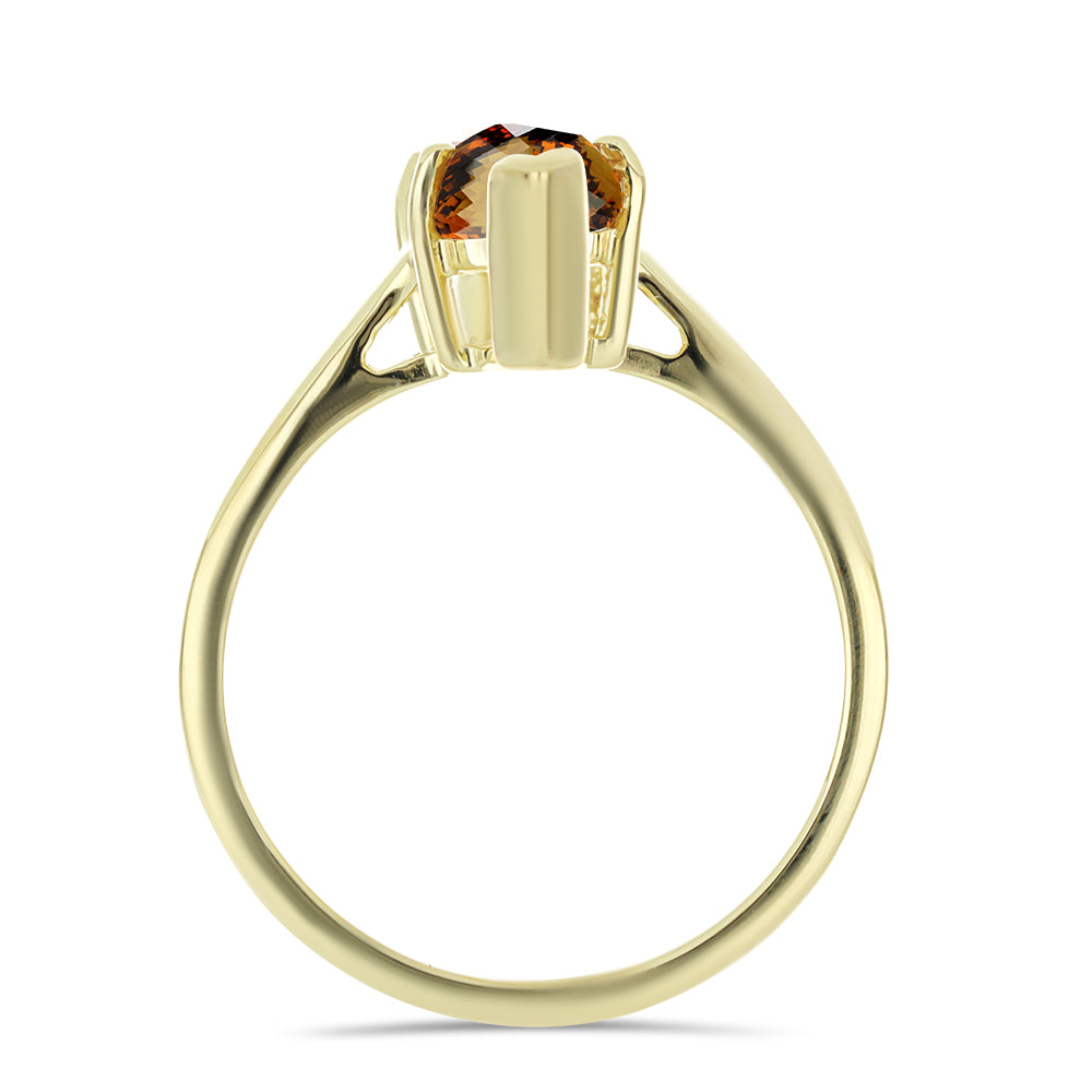 Pozlacený Stříbrný Prsten s Koňakovým Křemenem 2 