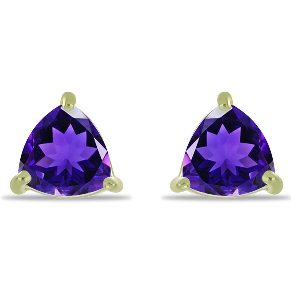 Pozlacené Stříbrné Náušnice s Marockým Ametystem 1 
