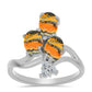 Stříbrný Prsten s Bumble Bee Jaspisem a Bílým Topazem