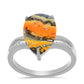 Stříbrný Prsten s Bumble Bee Jaspisem a Bílým Topazem