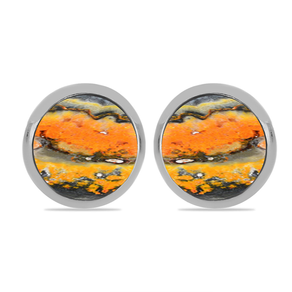 Stříbrné Náušnice s Bumble Bee Jaspisem 1 