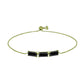 Pozlacený Stříbrný Náramek s Černým spinelem