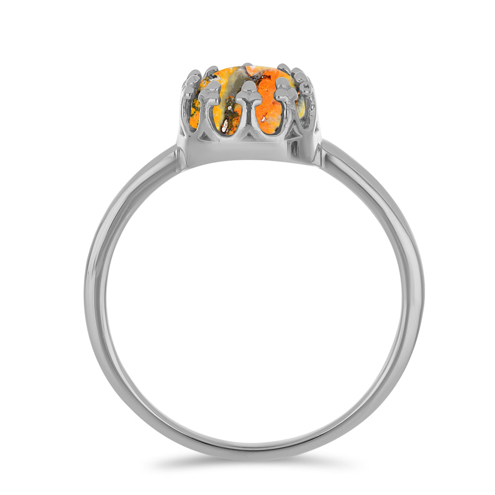 Stříbro 925/1000 Prsten s Bumble Bee Jaspisem - Karátové číslo: 2.49. přibližná hmotnost: 3.04 gramů 2 