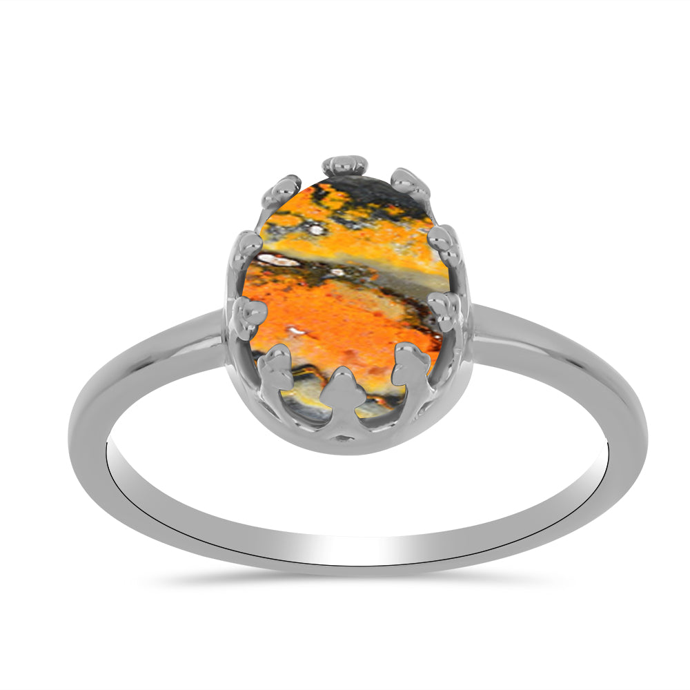 Stříbro 925/1000 Prsten s Bumble Bee Jaspisem - Karátové číslo: 2.49. přibližná hmotnost: 3.04 gramů 3 