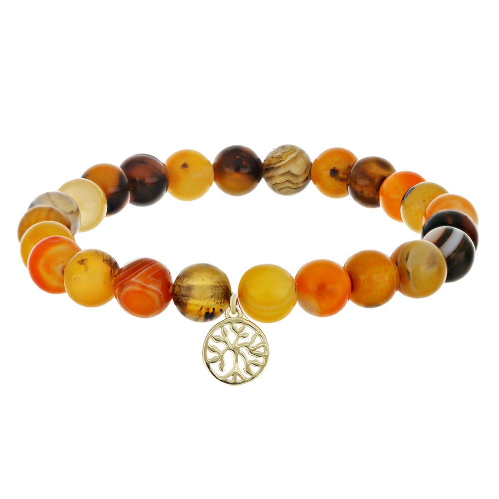 Pozlacený Stříbrný Náramek s Bumble Bee Jaspisem