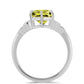 Stříbro 925/1000 Prsten s Citronovým Topazem a Bílým Topazem - Karátové číslo: 1.68. přibližná hmotnost: 3.09 gramů