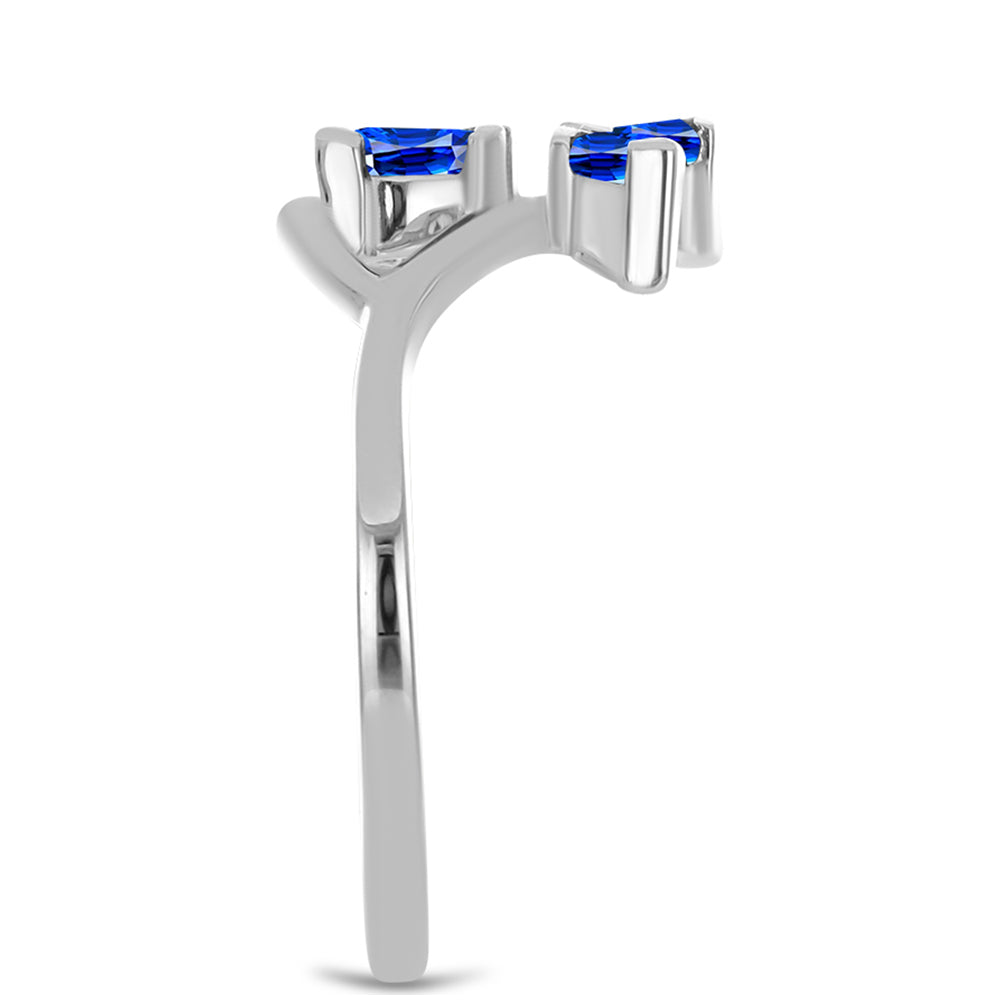 Stříbro 925/1000 - Prsten s Australským Modrým Safírem - Karátové číslo: 0.46. přibližná hmotnost: 2.25 gramů 4 