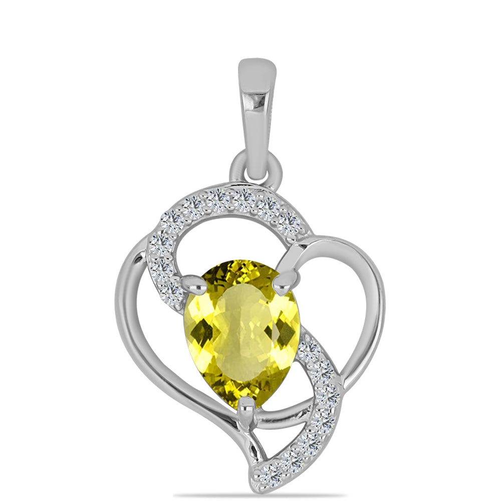 Stříbrný Přívěsek s Citronovým Topazem a Bílým Topazem 1 