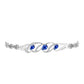 Stříbro 925/1000 - Náramek s Australským Modrým Safírem a Bílým Topazem - Karátové číslo: 1.44. přibližná hmotnost: 7.58 gramů
