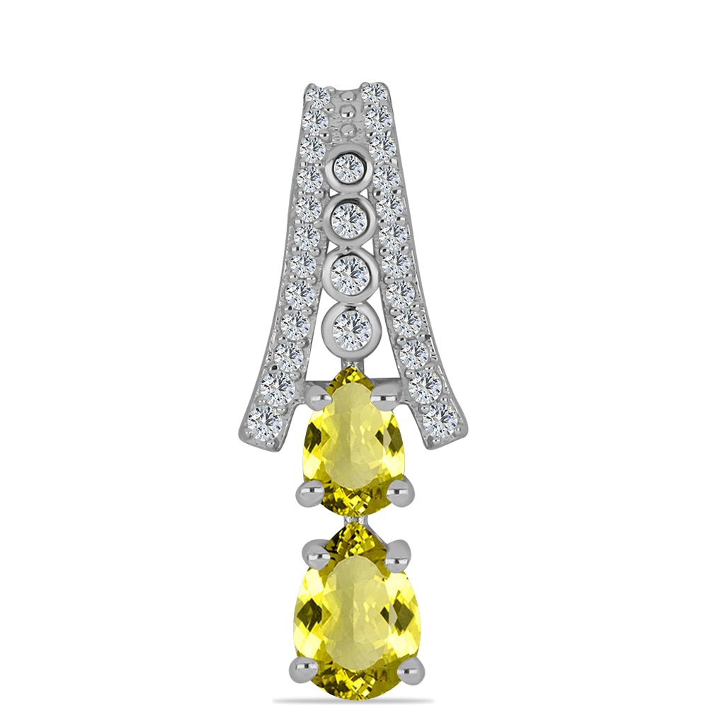 Stříbrný Přívěsek s Citronovým Topazem a Bílým Topazem