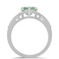 Stříbro 925/1000 - Prsten se Zeleným Ametystem a Bílým Topazem - Karátové číslo: 1.92. přibližná hmotnost: 2.93 gramů
