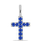 Kříž Stříbrný Přívěsek s Australským Modrým Safírem