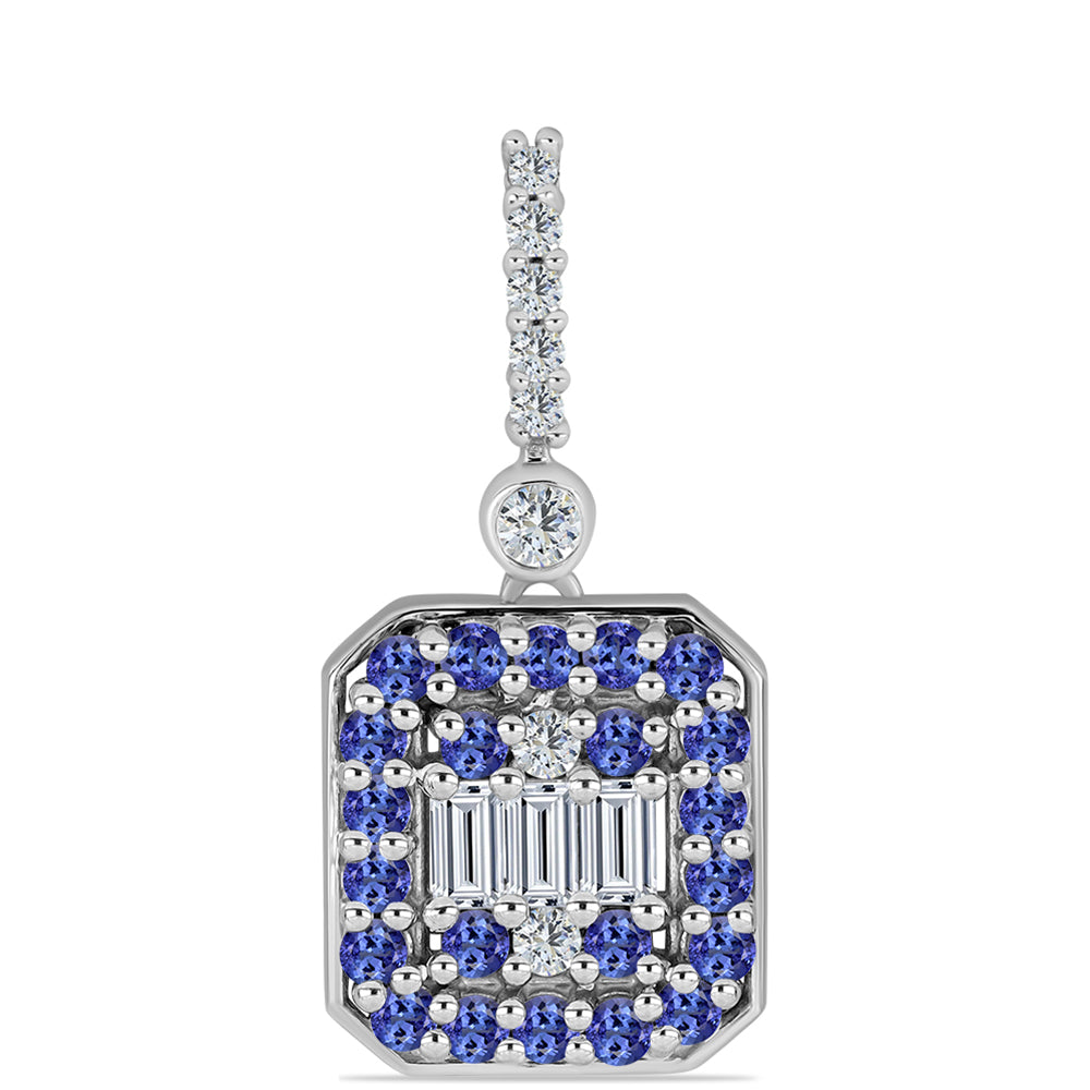 Stříbrný Přívěsek s Tanzanitem a Bílým Topazem