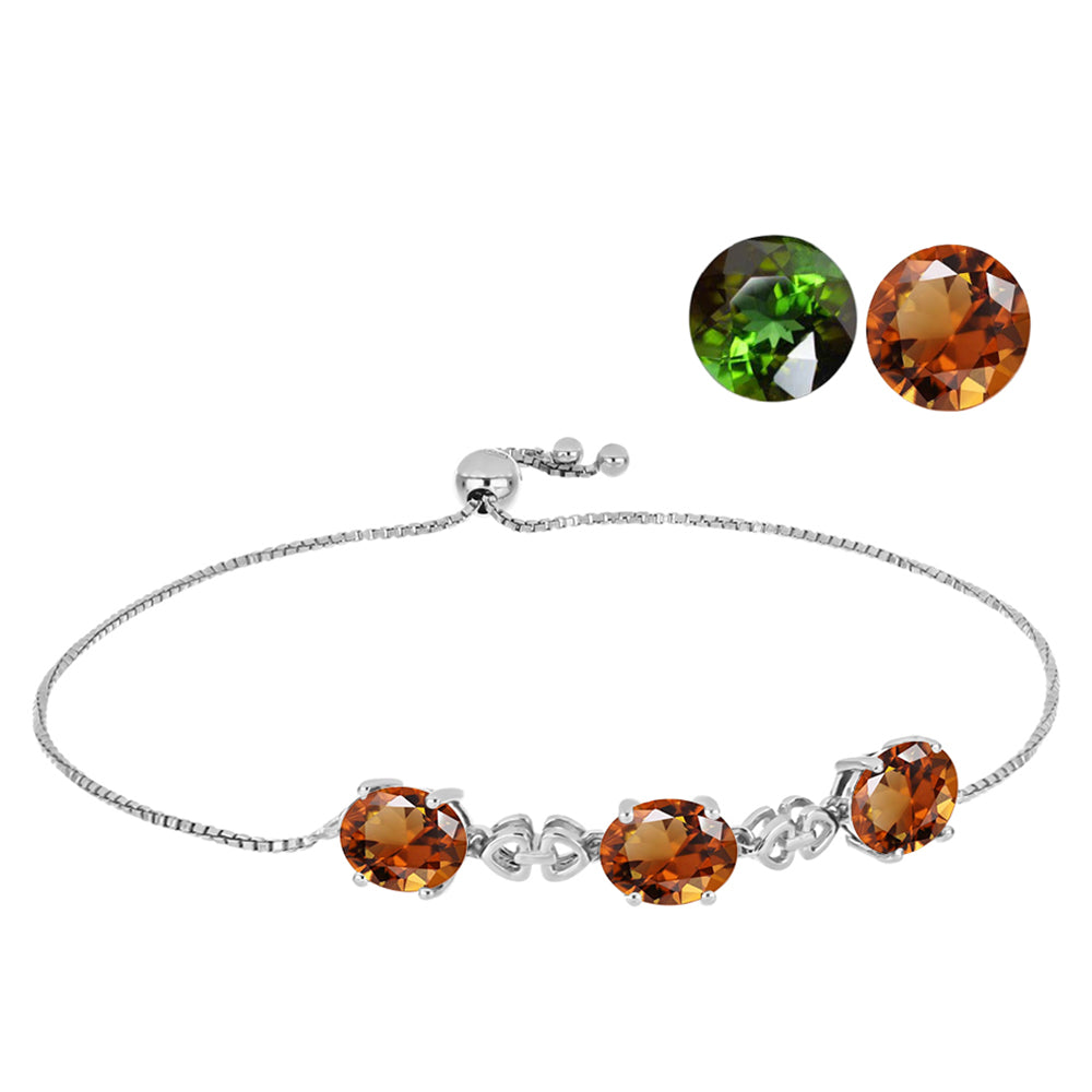 Stříbro 925/1000 - Náramek s Certifikovaný Anatolským zultanitem pěstovaný v laboratoři - Karátové číslo: 7.03. přibližná hmotnost: 5.52 gramů 1 