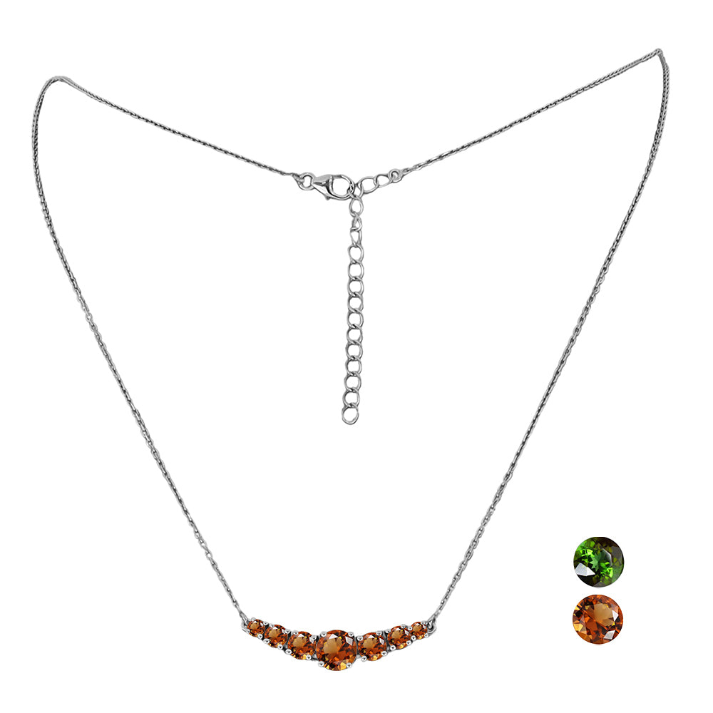 Stříbro 925/1000 - Náhrdelník s Certifikovaný Anatolským zultanitem pěstovaný v laboratoři - Karátové číslo: 3.27. přibližná hmotnost: 5.13 gramů 1 