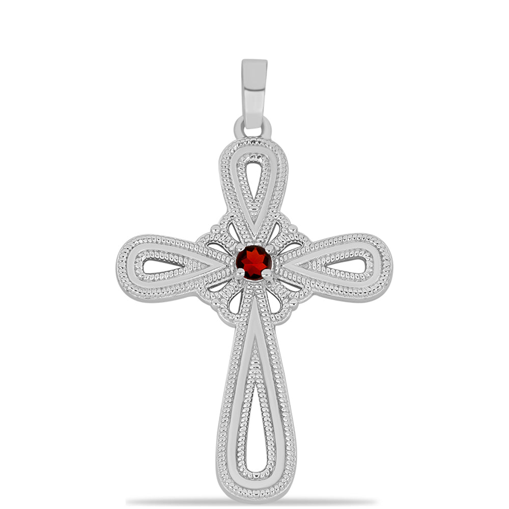 Stříbro 925/1000 - Přívěsek s Bartonským Granátem - Karátové číslo: 0.15. přibližná hmotnost: 2.47 gramů