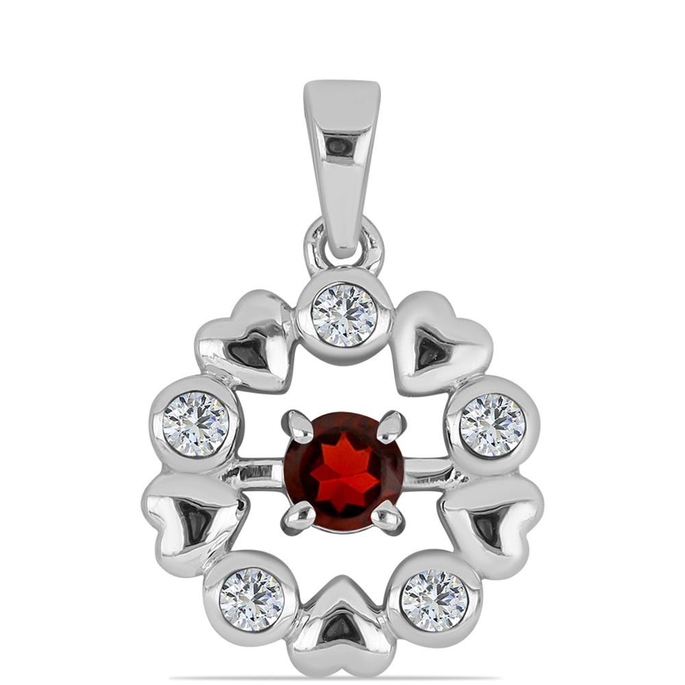 Stříbrný Přívěsek s Bartonským Granátem a Bílým Topazem 1 