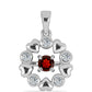 Stříbrný Přívěsek s Bartonským Granátem a Bílým Topazem
