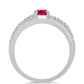 Stříbro 925/1000 - Prsten s Madagaskarským Rubínem a Bílým Topazem - Karátové číslo: 0.94. přibližná hmotnost: 3.01 gramů