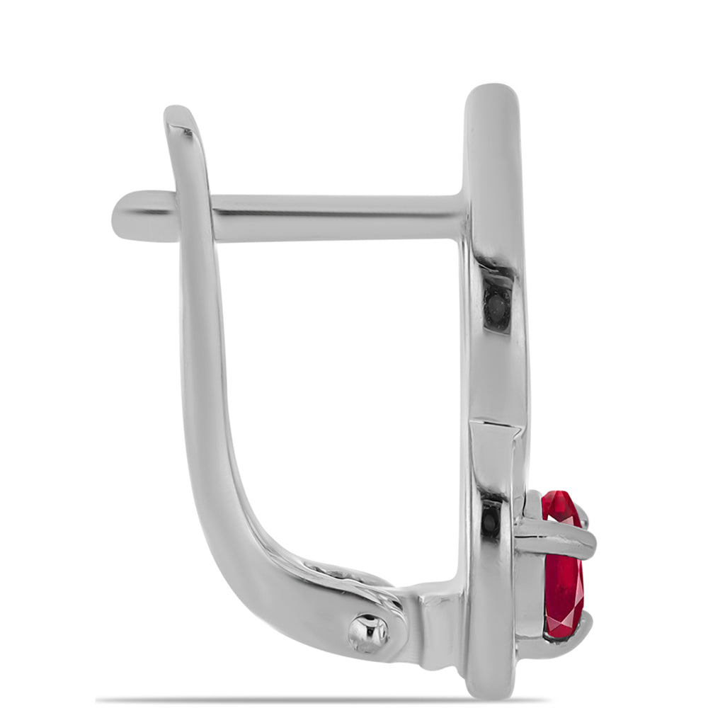 Stříbro 925/1000 - Náušnice s Madagaskarským Rubínem - Karátové číslo: 0.9. přibližná hmotnost: 3.24 gramů 2 