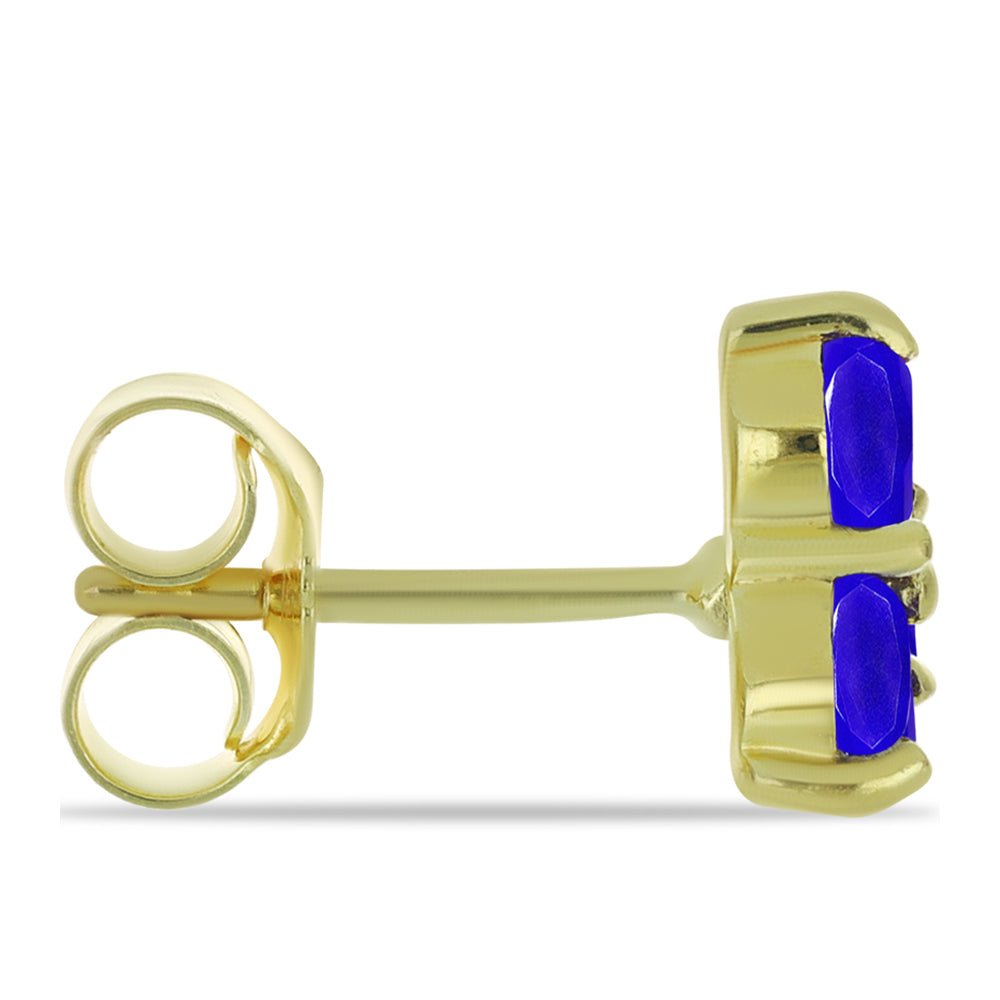 Pozlacené Stříbrné Náušnice s Modrým Achátem 2 