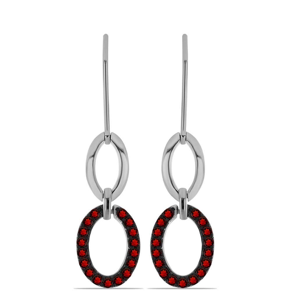 Stříbrné Náušnice s Bartonským Granátem