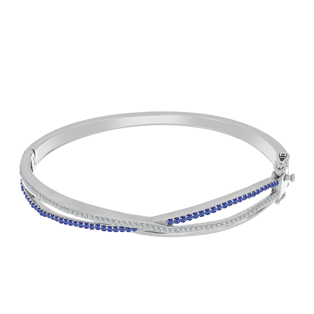 Stříbrný Náramek s Tanzanitem a Bílým Topazem 1 