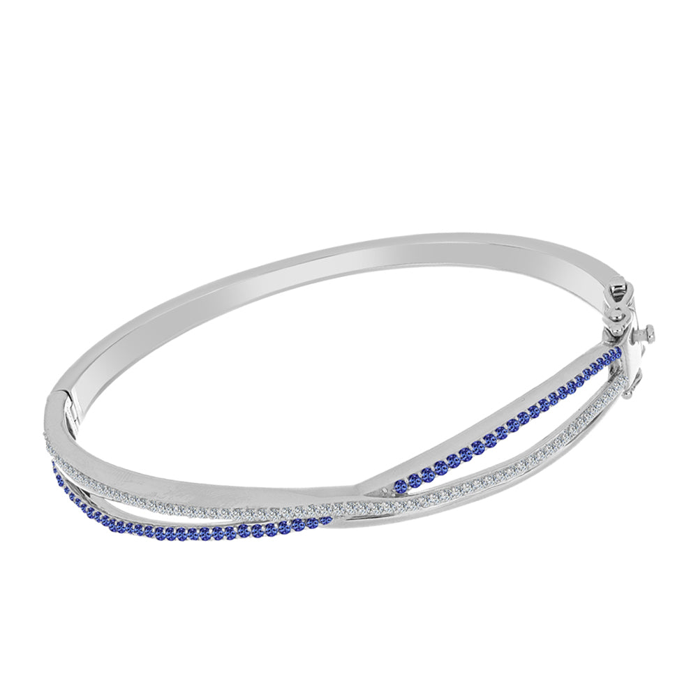 Stříbrný Náramek s Tanzanitem a Bílým Topazem 2 