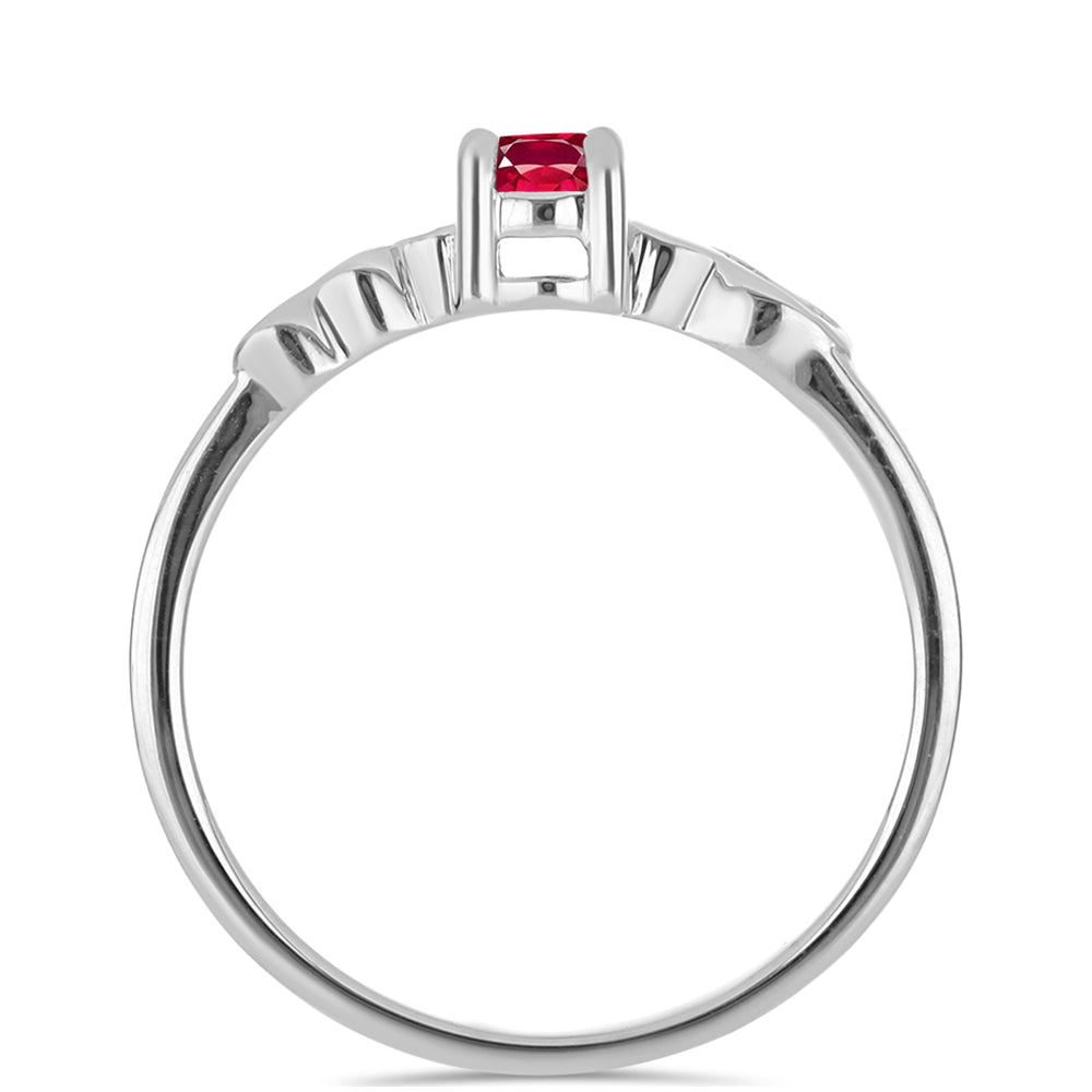Stříbro 925/1000 - Prsten s Madagaskarským Rubínem - Karátové číslo: 0.37. přibližná hmotnost: 1.84 gramů 3 