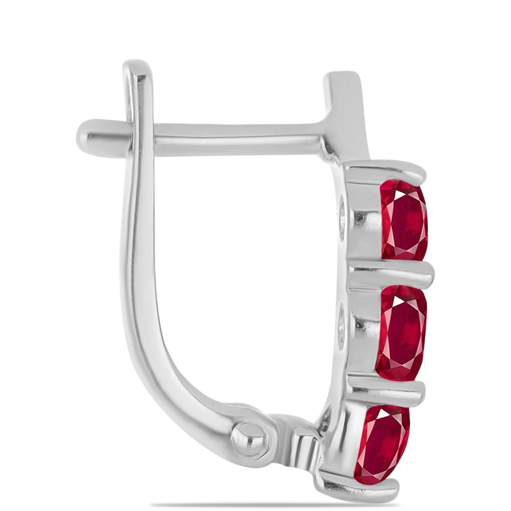 Stříbro 925/1000 - Náušnice s Madagaskarským Rubínem - Karátové číslo: 2.51. přibližná hmotnost: 2.9 gramů 2 