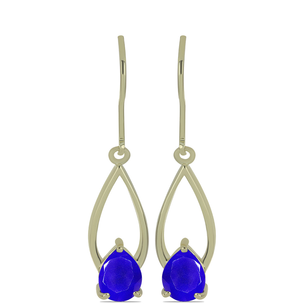 Pozlacené Stříbrné Náušnice s Modrým Achátem 1 