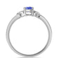 Stříbrný Prsten s Tanzanitem a Bílým Topazem