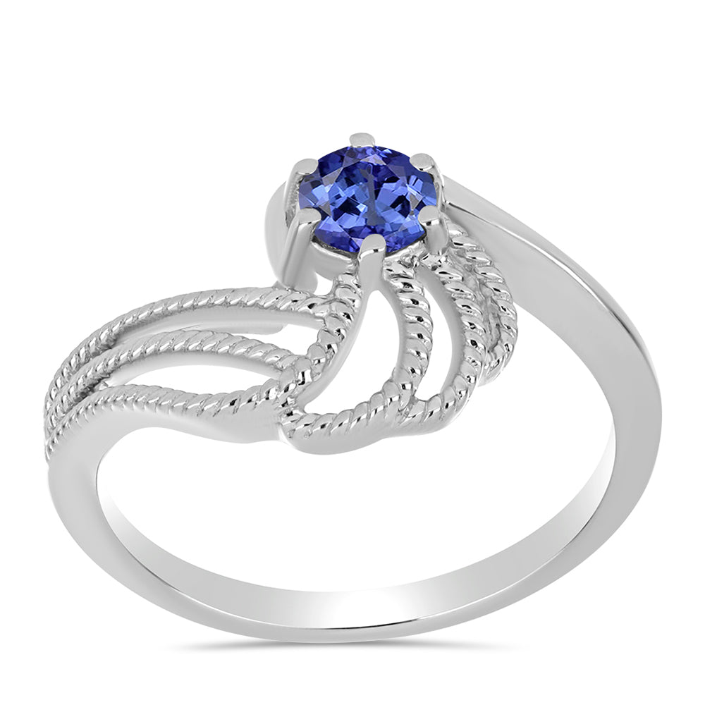 Stříbro 925/1000 - Prsten s Tanzanitem - Karátové číslo: 0.56. přibližná hmotnost: 3.36 gramů 3 