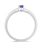Stříbro 925/1000 - Prsten s Tanzanitem - Karátové číslo: 0.16. přibližná hmotnost: 1.64 gramů