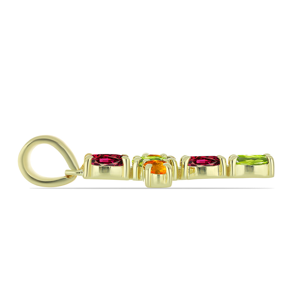 Pozlacené Stříbro 925/1000 - Přívěsek s Chakra Turmalínem - Karátové číslo: 1.32. přibližná hmotnost: 1.62 gramů 2 