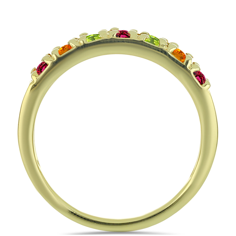 Pozlacené Stříbro 925/1000 - Prsten s Chakra Turmalínem - Karátové číslo: 0.82. přibližná hmotnost: 2.48 gramů