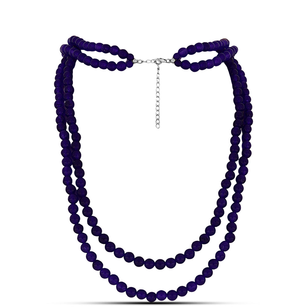 Stříbro 925/1000 - Náhrdelník s Purpurovým Jadeitem - Karátové číslo: 254.13. přibližná hmotnost: 51.79 gramů 1 