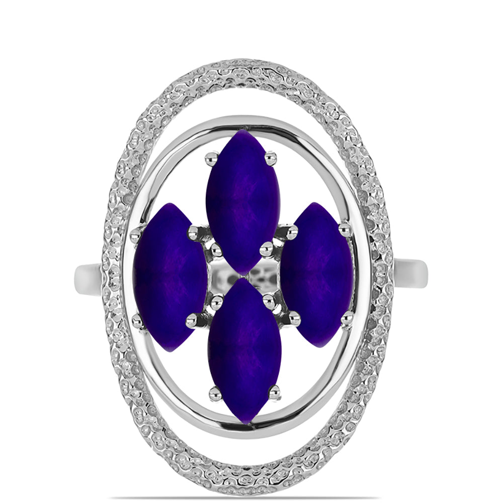 Stříbrný Prsten s Purpurovým Jadeitem