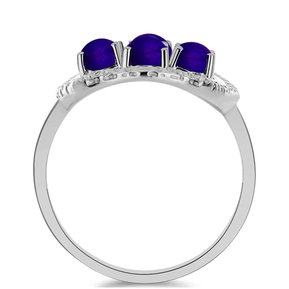 Stříbrný Prsten s Purpurovým Jadeitem