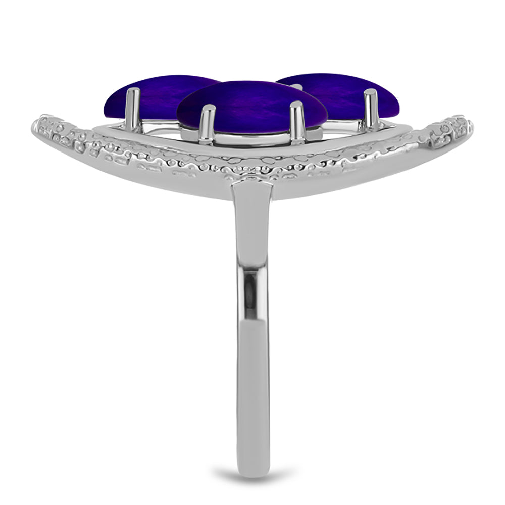 Stříbrný Prsten s Purpurovým Jadeitem 4 