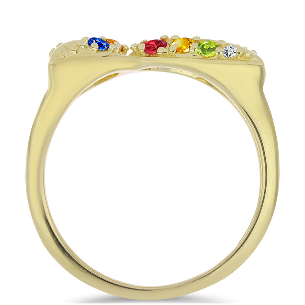 Pozlacené Stříbro 925/1000 - Prsten s Roseberským Duhovým Safírem a Bílým Topazem - Karátové číslo: 0.42. přibližná hmotnost: 2.69 gramů 2 