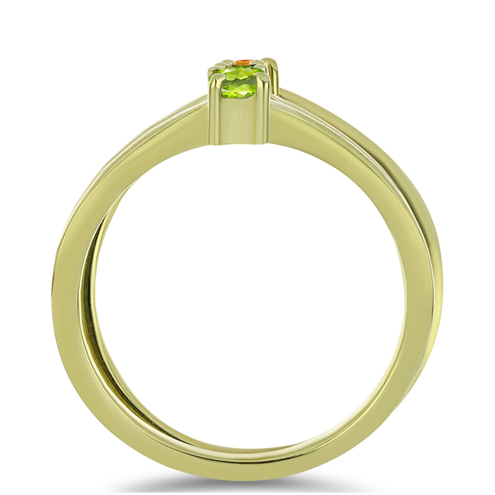 Pozlacené Stříbro 925/1000 - Sada s Australským Modrým Safírem a Padparadscha Safírem - Karátové číslo: 0.72. přibližná hmotnost: 4.29 gramů ( Prsten )