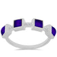 Stříbro 925/1000 - Prsten s Purpurovým Jadeitem a Bílým Topazem - Karátové číslo: 1.37. přibližná hmotnost: 3.58 gramů