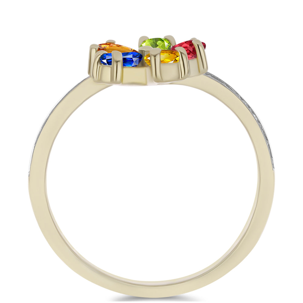 Pozlacený Stříbrný Prsten s Roseberským Duhovým Safírem a Bílým Topazem