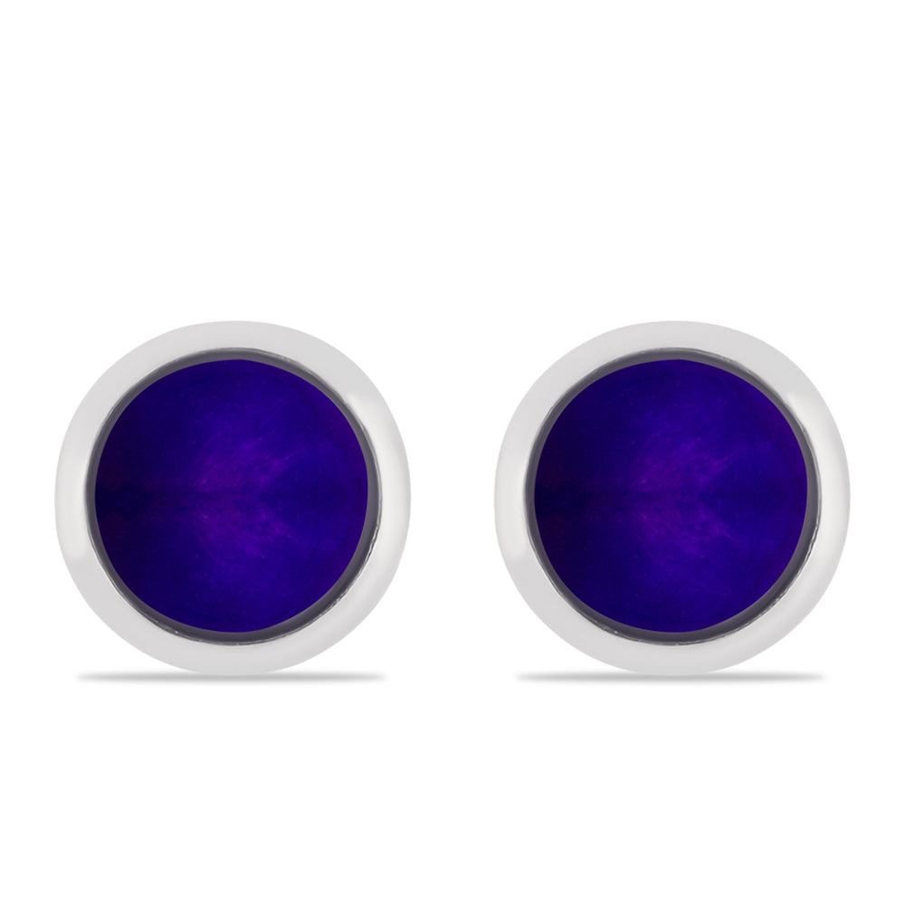 Stříbrné Náušnice s Purpurovým Jadeitem 1 