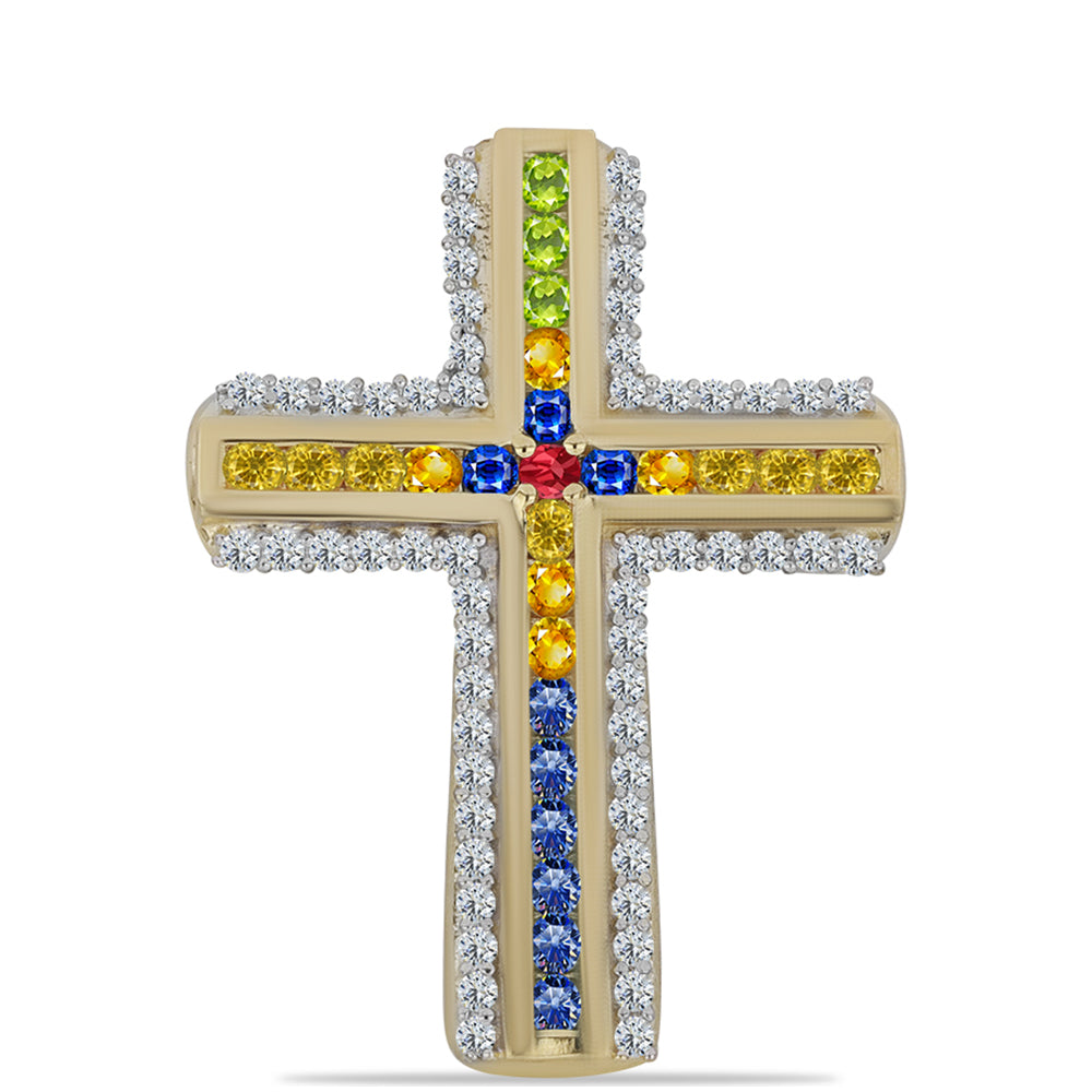 Pozlacené Stříbro 925/1000 - Přívěsek s Roseberským Duhovým Safírem a Bílým Topazem - Karátové číslo: 1.58. přibližná hmotnost: 3.24 gramů 1 